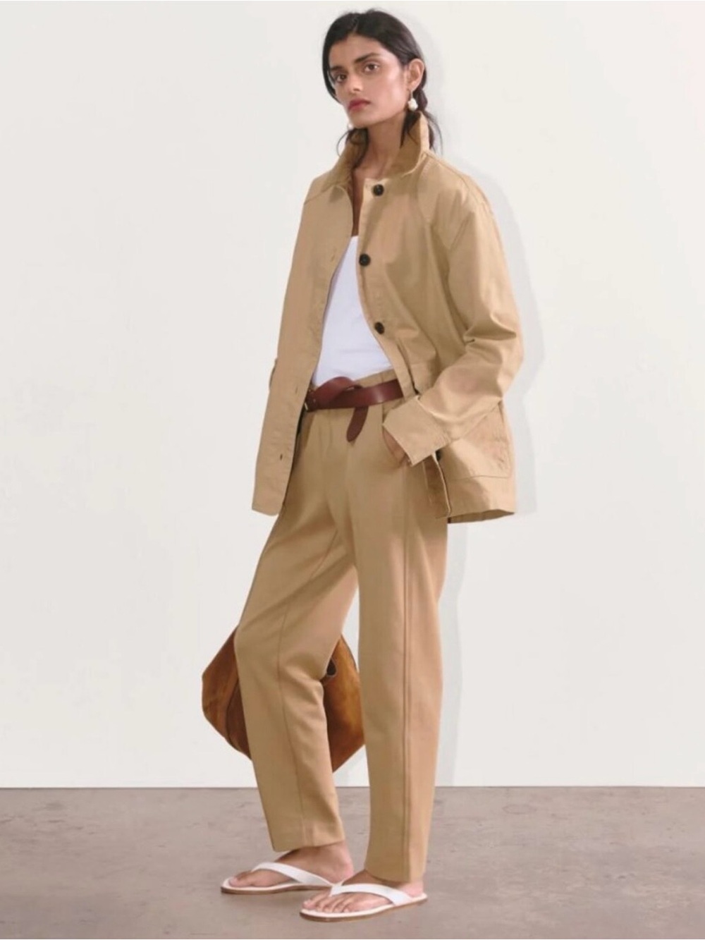 Everlane THE DREAM PANT® Cotton Modal Stretch Brown Comfy Pants S
